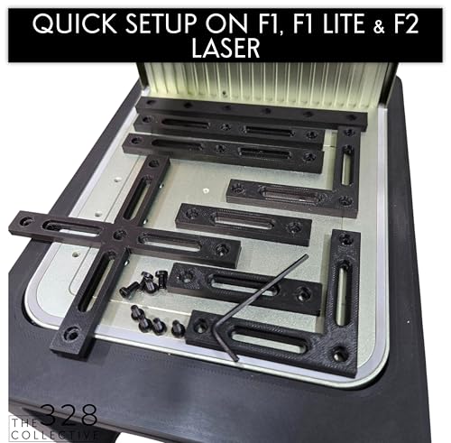 Laser Engraver Fence Kit for xTool F1 & F2 – 8 Piece Fixture & Guide Set with Hardware and Tool, Fits xTool F1, F1 Lite, and F2 Generic