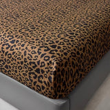 Leopard Pattern Fitted Sheet King Size Soft 100% Microfiber Bedding Sheet with 15" Deep Pocket 1 Piece Fitted Sheet Animal Cheetah Printed Farmhouse Bedding Sheet Cozy Mattress Cover King Bed Sheet LifeTB
