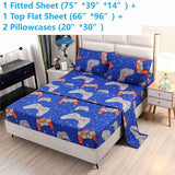 SDIII 4PCS Blue Gamer Sheets Set Twin, Soft Microfiber Gaming Bed Sheet, Games Console Twin Sheets Set for Boys Girls Kids and Teens All Season SDIII
