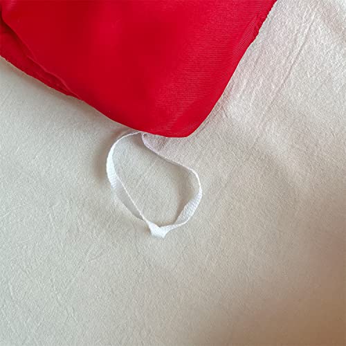 MOOWOO Christmas Chic Ruffle Lace Polyester Duvet Cover Set -Girl Red Bedding-2 Piece Twin Duvet Cover with Zipper Closure -Ultra Soft and Light Weight MOOWOO
