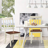 Giantex Wood Dining Chairs Set of 4, Solid Rubber Wood Armless Kitchen Chairs with Non-Slip Foot Pads, Easy to Assemble Dining Side Chair, Farmhouse Giantex