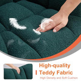 Sweetcrispy Rocking Chair Nursery, Teddy Upholstered Glider Rocker with High Backrest, Reading Chair Modern Rocking Accent Chairs Glider Chair for Nursery, Living Room, Bedroom, Forest Green Sweetcrispy