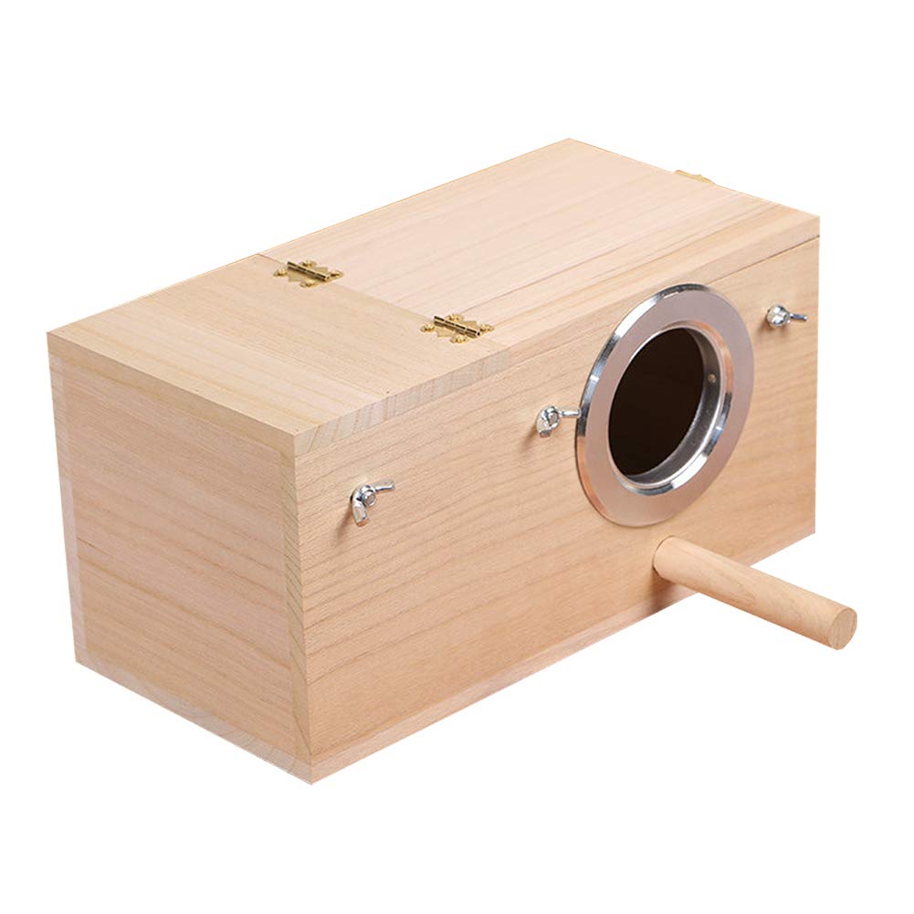 YJJKJ Wood Parakeet Nest Box Pet Bird House Parrot Breeding Mating Box Bird Cage Box for Lovebirds Cockatiel Parrotlets Budgerigar Parakeet (L) YJJKJ