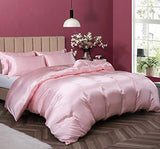 P Pothuiny Satin Duvet Cover Twin, Single Soft Duvet Cover Only, Luxury Silky Like Blush Pink Duvet Cover 68" x 90" Sold Separately - Zipper Closure & Corner Ties P Pothuiny
