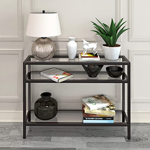 Henn&Hart 42" Wide Rectangular Console Table in Blackened Bronze, Entryway Table, Accent Table for Living Room, Hallway Henn&Hart