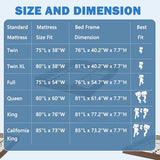 GarveeHome Full Size Wood Platform Bed Frame, Wooden Bed Frame Without Headboard, Wood Slat Support, No Box Spring Needed, Easy Assembly GarveeHome
