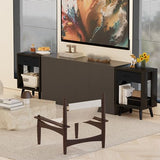 GYIIYUO Nightstands Set of 2 with Fabric Storage Drawer and Open Wood Shelf, Side Table with Storage for Bedroom, Night Stand with Drawer for Bedroom, Bedside Tables - Black 24" H GYIIYUO