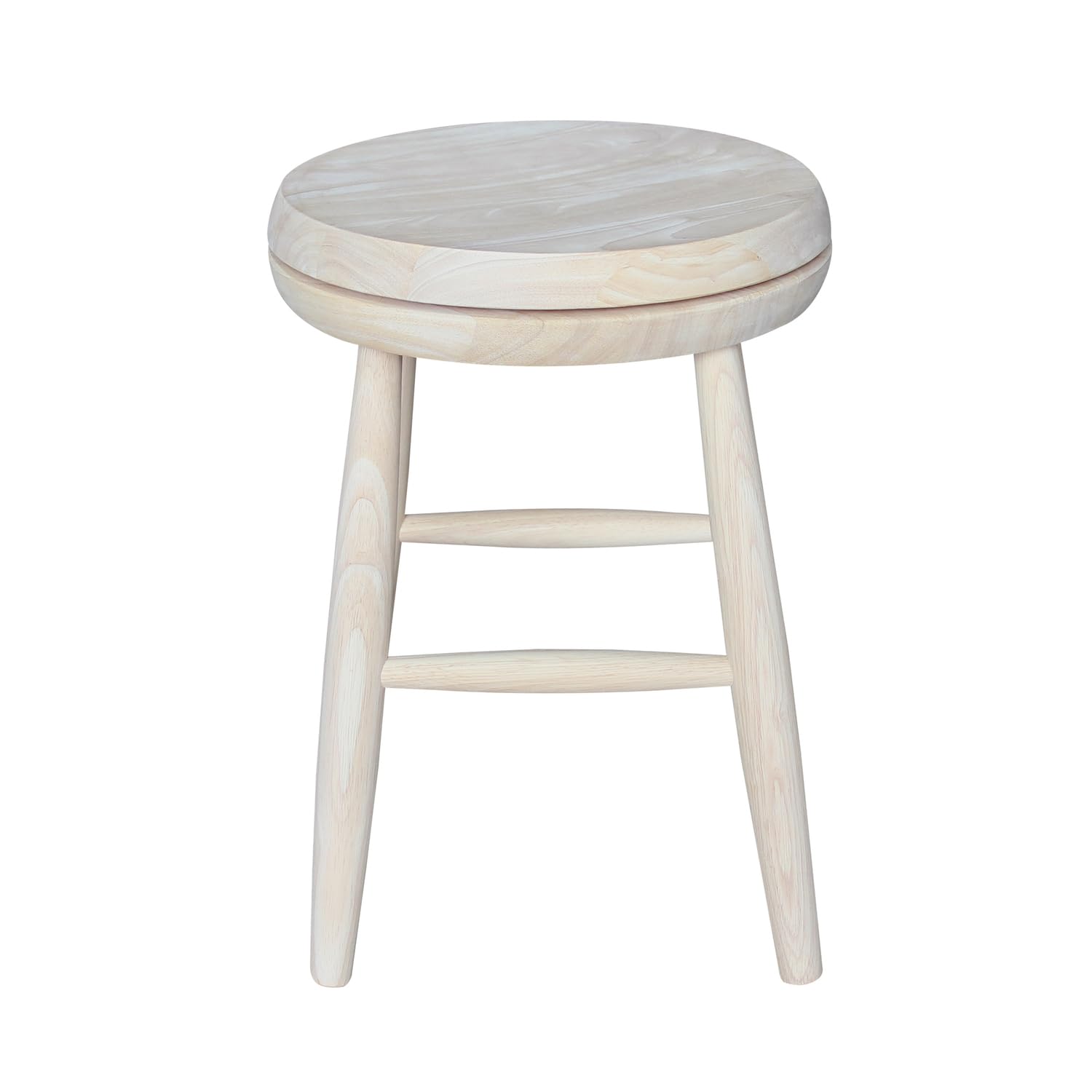 International Concepts Swivel Stool Barstool, 18 inch, Unfinished - WoodArtSupply