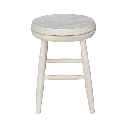 International Concepts Swivel Stool Barstool, 18 inch, Unfinished - WoodArtSupply