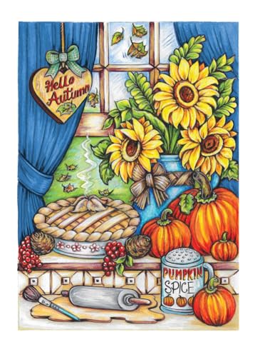 Creative Haven Autumn Harvest Coloring Book (Adult Coloring Books: Seasons) WoodArtSupply