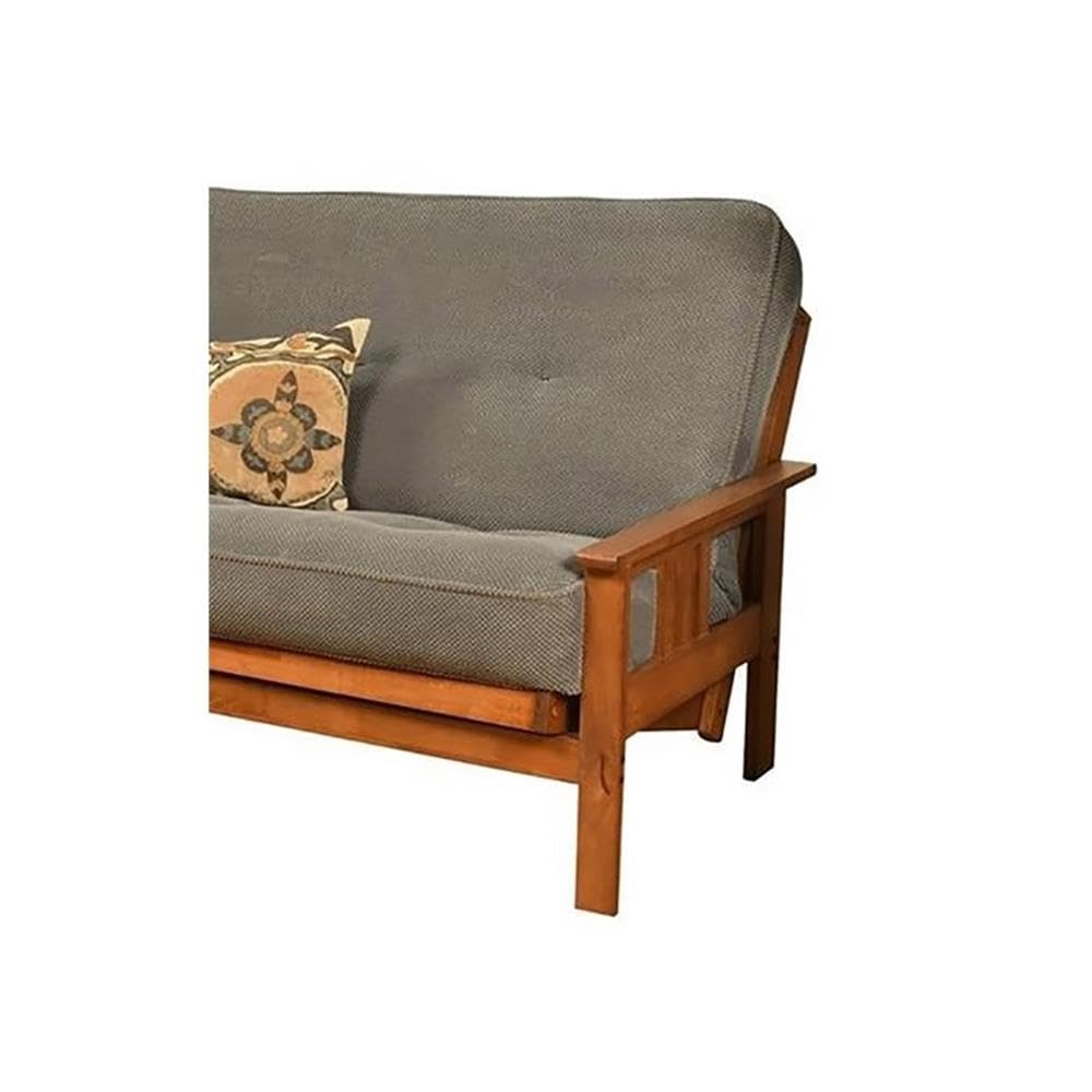 Kodiak Furniture 75" Traditional Full-Size Fabric Futon Mattress with Coil Hinged Innerspring Unit, Foam Construction, Tufted Cover, in Marmont Thunder Blue Finish, Frame not Inlcuded Kodiak Furniture