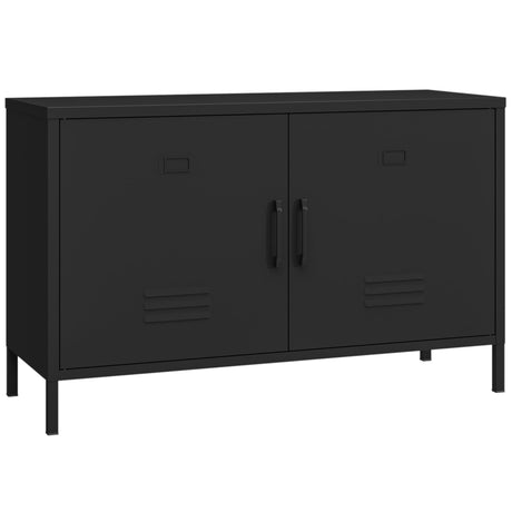 Elitehouse 2 Door Metal Accent Cabinet,Black Metal Storage Cabinet with Adjustable Shelf,2-Tier Office Cabinet,Multipurpose Metal Locker Storage Cabinet for Office Home,Music Studio Elitehouse