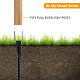 kdgarden Premium No Dig Ground Anchor Black U-Model Screw in Post Stake 27" Long Anchor Fits Full Sized 4"x4" Posts, Great for Mailbox Posts and Fence Posts Kdgarden