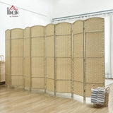 HOMCOM Room Divider, 8 Panel Folding Privacy Screen, 5.6' Tall Freestanding Wall Partition for Home Office, Bedroom, Beige HOMCOM