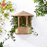 SamsGazebos Wall Mount English Garden Style Wood Gazebo Planter with Decorative Roof, 19-1/2 by 19 by 9-Inch, Brown SamsGazebos