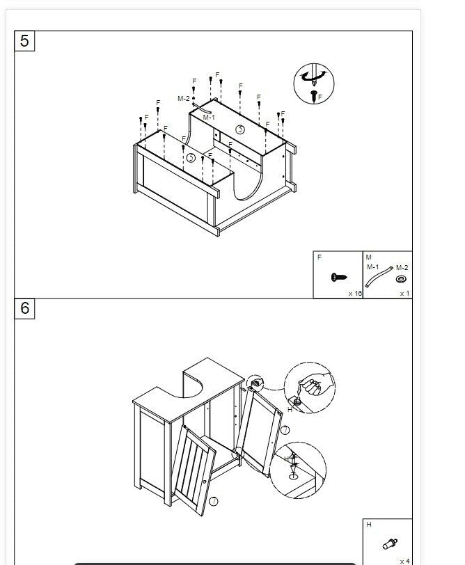 MEZHI Under Sink Vanity Cabinet Bathroom Double Door Shelf Cupboard Basin Organizer MEZHI