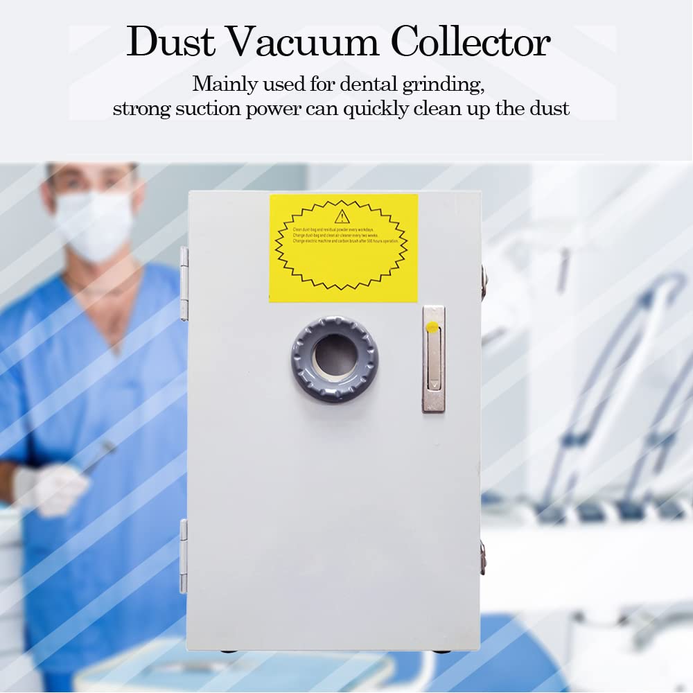 Yuland Dental Lab Grinding Vacuum Cleaner Single-Row Digital Dust Collector 110V 370W Silent Vacuum Dust Extractor for Laboratory (Q-3) Yuland