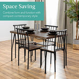 Best Choice Products 5-Piece Metal and Wood Indoor Modern Rectangular Dining Table Furniture Set for Kitchen, Dining Room, Dinette, Breakfast Nook w/ 4 Chairs - Drift Brown Best Choice Products