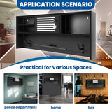 Wall Mounted Police Gear Rack, Police Gear Stand with Lockbox Safe, Tactical Gear Rack Decor with Heavy Duty 2-Hook, Police Gear Cabinet Suitable for Police Station, Homes, Bar WoodArtSupply