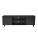 Panana TV Stand Television Stands TV Console Unit with Shelf and 2 Doors Storage Cabinets for Living Room Bedroom for TVs up to 70 Inches (Black, 62.99 inch) Panana