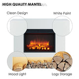 LegendFlame® Georgia Electric Fireplace with 37" Mantel Surround and Jaden 23" Insert, Cream White Finish Legend Flame