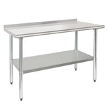 HARDURA Stainless Steel Table Prep & Work Table 24 x 48 Inches NSF Heavy Duty Commercial with Undershelf and Backsplash for Restaurant Kitchen Home and Hotel HARDURA Restaurant Equipment