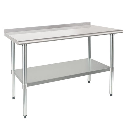 HARDURA Stainless Steel Table Prep & Work Table 24 x 48 Inches NSF Heavy Duty Commercial with Undershelf and Backsplash for Restaurant Kitchen Home and Hotel - WoodArtSupply