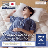 MORIRIN Japanese Floor Futon Mattress (Shikibuton) with Body Pressure Dispersion, Made in Japan, Twin XL MORIRIN