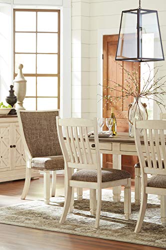 Signature Design by Ashley Bolanburg Farmhouse Rectangular Dining Table, 3 Drawers On Each Side, Seats 6, Wood, 71.88" W x 39.88" D x 31.13" H, Whitewash Signature Design by Ashley