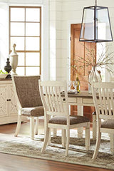 Signature Design by Ashley Bolanburg Farmhouse Rectangular Dining Table, 3 Drawers On Each Side, Seats 6, Wood, 71.88" W x 39.88" D x 31.13" H, Whitewash Signature Design by Ashley