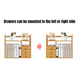 Bamboo Desktop Bookshelf with 3 Drawers – Organiser for Office and Home WINNIESHOP