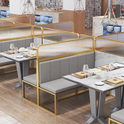 Countertop Low Fence Divide, Restaurant Decorative Partitions Grille,Dividers for Dining Areas,Gold Stainless Steels Frame Tempered Glass Panel, for Office, Restaurant, Hotel Bar (39.4 * 11.8IN) HLHHDFC