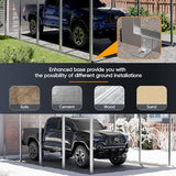 12x20 FT Heavy Duty Metal Carport Kits with Galvanized Steel Roof and Frame, Outdoor Carport Canopy Enhanced Base, Extra Large Car Garage Shelter for Car, SUV, Truck and Boats, Gray Redpick