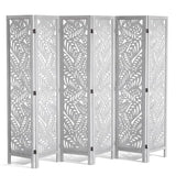 VEVOR Wood Room Divider, 6 Panel Wood Folding Privacy Screen, 66.9 Inches Tall Indoor Carved Partition Divider, Portable Decoration Screen, for Room Separation, Home, Office, Restaurant & Bedroom VEVOR