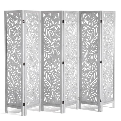 VEVOR Wood Room Divider, 6 Panel Wood Folding Privacy Screen, 66.9 Inches Tall Indoor Carved Partition Divider, Portable Decoration Screen, for Room Separation, Home, Office, Restaurant & Bedroom VEVOR
