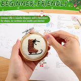14 PCS Hand Embroidery Christmas Ornaments Kit, Christmas Embroidery Kit with DIY Material Package, 3D Novice Embroidery Needlepoint Starter Kit with Easy Patterns & Instructions (Red)