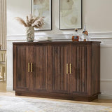 Okvnbjk Modern Sideboard Buffet Cabinet with Storage — Fluted Coffee Bar Cabinet with 4 Doors & Adjustable Shelves for Kitchen, Dining Room, Living Room & Hallway Okvnbjk