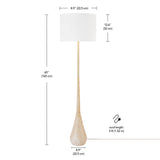 Globe Electric 52112 Kanana 65" Floor Lamp, Faux Wood, Cotton Shade Globe Electric