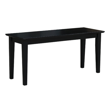 IC International Concepts, Shaker Style Bench Real/Solid Parawood, Kitchen/Dining, Sturdy & Reliable Seating, Easy Assembly, 39"W x 14"D x 18"H, 450 Lbs Wt. Capcity, Black IC International Concepts,