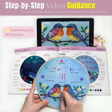 ETSPIL Beginner Embroidery Kit for Adults, 3-Pack Full-Color Stamped Animal Designs, Companionship Theme, Master 19 Stitches with 4K Step-by-Step Videos & Needle Minder, Easy Craft Gift for Teens