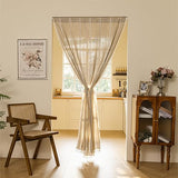 Sutuo Home Boho Door Curtains for Doorway, Bohemian Semi Blackout Curtains Privacy Embroidery Drape Decor for Temporary Room Dividers Bedroom Living Room, Rod Pocket 1 Panel 37" W x 80" L, Natural Sutuo Home