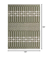 Unique Loom Outdoor Trellis Collection Area Rug - Traliccio (10' x 14' 1" Rectangle, Green/ Ivory) Unique Loom