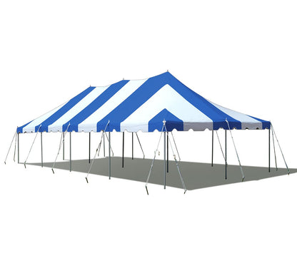 TentandTable 20' x 40' Premium Canopy Tent, Blue/White, Outdoor Pole Tent, 80-160 Person Capacity for Parties, Weddings, Events, Commercial and Residential Use, Large Heavy Duty Vinyl Canopy  - WoodArtSupply