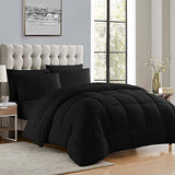 Sweet Home Collection Down Alternative Comforter All Season Warmth Luxurious Plush Loft Microfiber Fill Duvet Insert Bedding, Queen, Black Sweet Home Collection