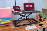 Luxor Height Adjustable Portable Pneumatic Standing Desk Converter, Stand Up Desk Riser, Tabletop Computer Workstation - Black Luxor