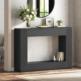 MAHANCRIS Modern Console Table, 47.2'' Black Entryway Table with Storage, Fluted Couch Table Behind Sofa, for Entrance, Foyer, Living Room, Bedroom, Dining Room, Black CTBK2501 MAHANCRIS