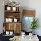 ZOOFOX Set of 3 Nesting Wooden Crates, Rustic Wood Basket with Handles, Decorative Farmhouse Wooden Storage Container Boxes for Party, Office, Bedroom, Kitchen and Closet ZOOFOX