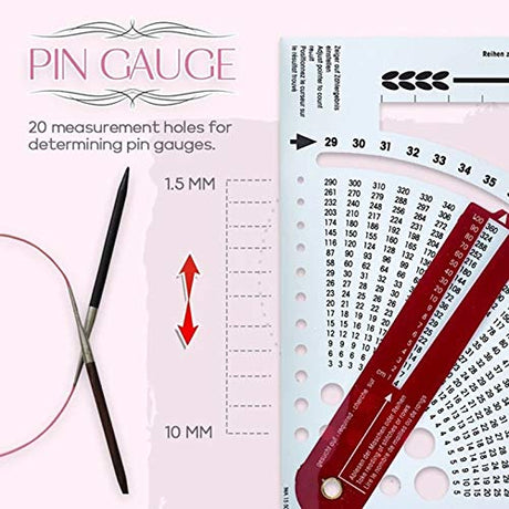 Knitting Gauge Converter Tool Knitting Counter Calculator Density Ruler for Knitting Works Crafts DOSEA