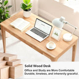 Sindasco Solid Wood Desk,47" Oak Wooden Desk with Drawers,Mid Century Modern Small Computer Desk with Drawers for Small Spaces Home Office Solid Wood Writing Desk (Wood Color-2, 47") Sindasco
