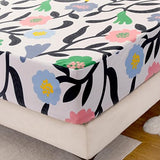 NATURETY Bedding Fitted Sheet with Deep Pocket,Cute Colorful Pattern Printed Fabric Bed Sheets for Single Bed (Floral, Twin) NATURETY